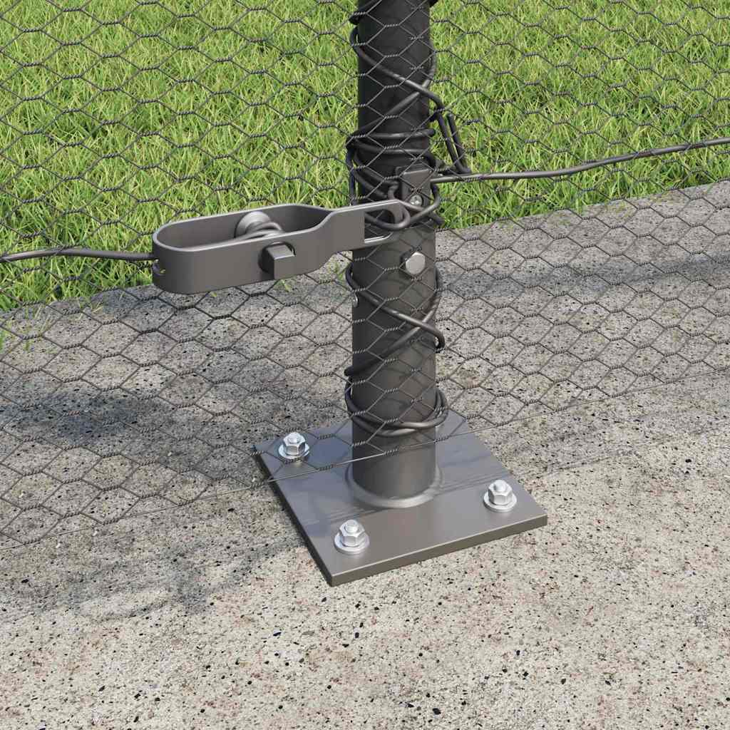 vidaXL Zaunpfosten Grau 10 x 1,6 m (13 mm Netz) Stahl und PVC