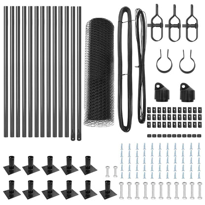 Zaunpfosten Grau 25 x 0,4 m (25 mm Masche) Stahl und PVC