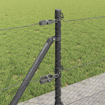 vidaXL Zaunpfosten Grau 25 x 0,5 m (25 mm Netz) Stahl