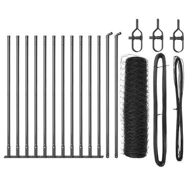 vidaXL Zaunpfosten Grau 25 x 0,5 m (50 mm Maschenweite) Stahl