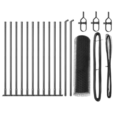 vidaXL Zaunpfosten Grau 25 x 0,6 m (13 mm Maschen) Stahl und PVC