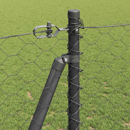 Zaunpfosten Grau 25 x 1,2 m (50 mm Maschen) Stahl