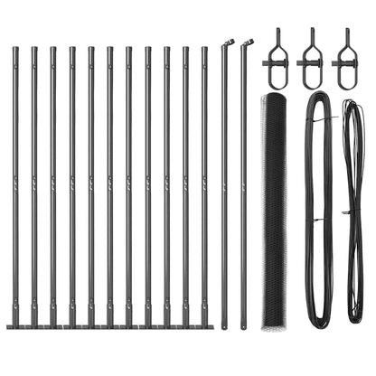 Zaunpfosten Grau 25 x 1,4 m (13 mm Mesh) Stahl und PVC