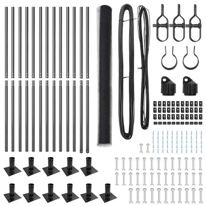 vidaXL Zaunpfosten Grau 25 x 1,5 m (13 mm Maschenweite) Stahl