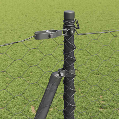 Zaunpfosten Grau 25 x 1,5 m (50 mm Maschen) Stahl