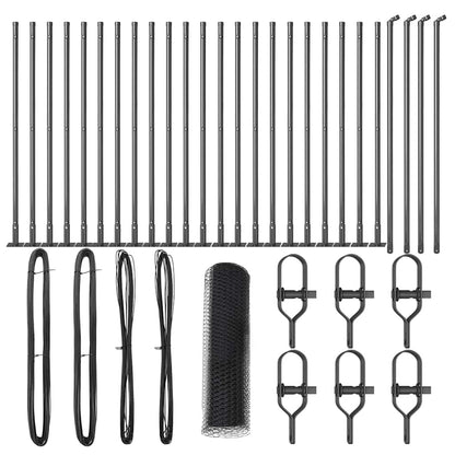 Zaunpfosten Grau 50 x 0,4 m (25 mm Netz) Stahl und PVC