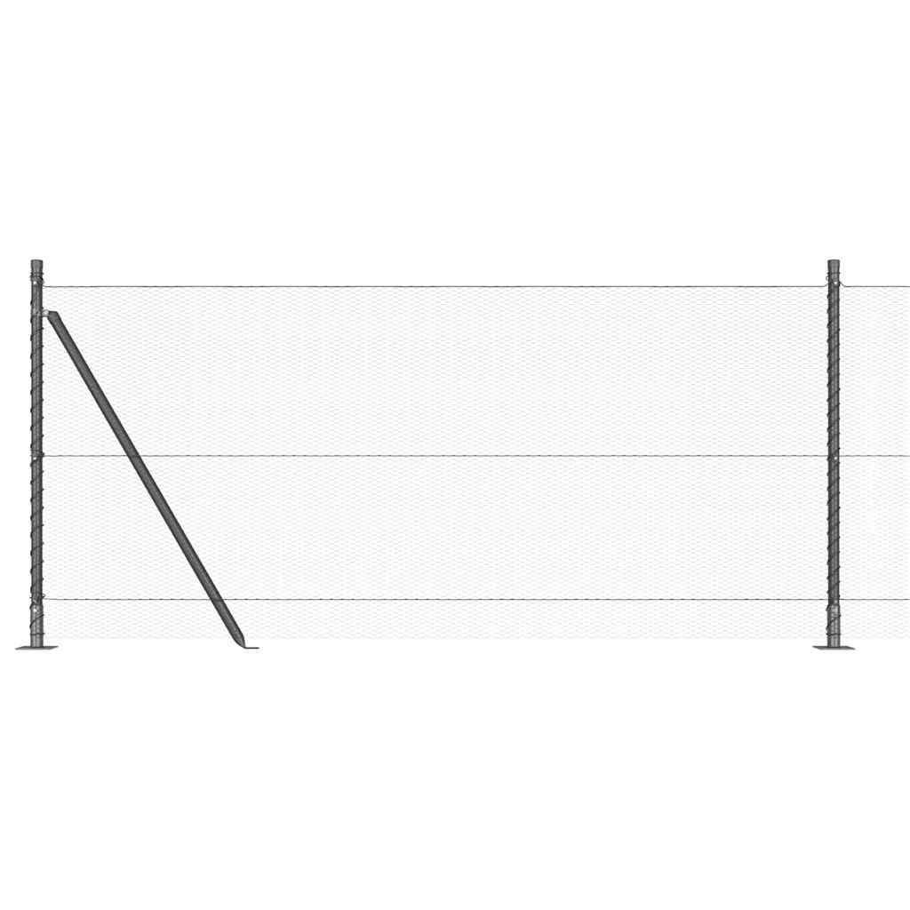 vidaXL Zaunpfosten Grau 50 x 0,8 m (13 mm Maschenweite) Stahl und PVC