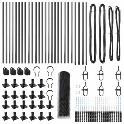 Zaunpfosten Grau 50 x 0,8 m (25 mm Netz) Stahl und PVC