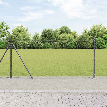 vidaXL Zaunpfosten Grau 50 x 1 m (50 mm Mesh) Stahl und PVC