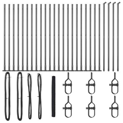 Zaunpfosten Grau 50 x 1,4 m (36 mm Netz) Stahl und PVC