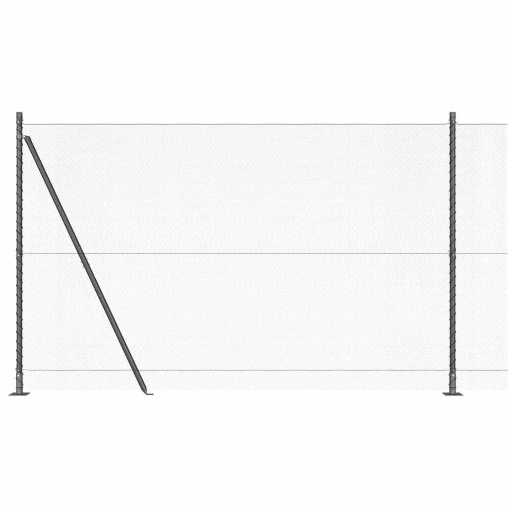 vidaXL Zaunpfosten Grau 50 x 1,5 m (13 mm Maschen) Stahl und PVC