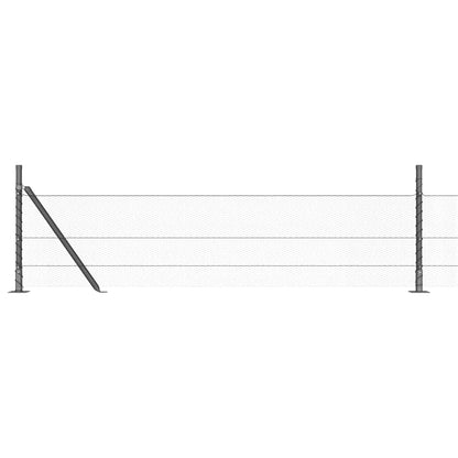 vidaXL Zaunpfosten Grau 100 x 0,4 m (13 mm Maschenweite) Stahl und PVC