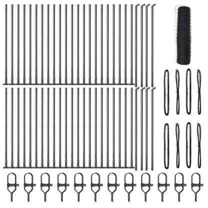 Zaunpfosten Grau 100 x 0,4 m (50 mm Netz) Stahl und PVC