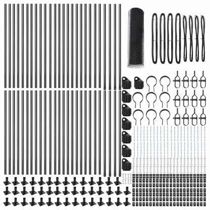 Zaunpfosten Grau 100 x 0,5 m (25 mm Netz) Stahl und PVC
