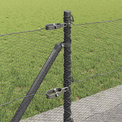 vidaXL Zaunpfosten Grau 100 x 0,6 m (13 mm Maschenweite) Stahl und PVC
