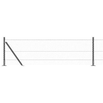 vidaXL Zaunpfosten Grau 100 x 0,6 m (25 mm Maschen) Stahl und PVC