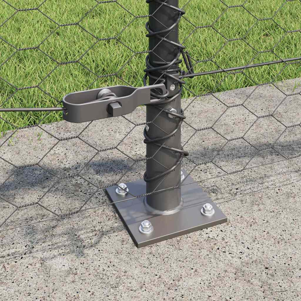 vidaXL Poteau de clôture Gris 100 x 0,6 m (mailles de 36 mm) Acier et PVC