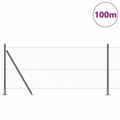 vidaXL Zaunpfosten Grau 100 x 0,8 m (25 mm Gitter) Stahl und PVC