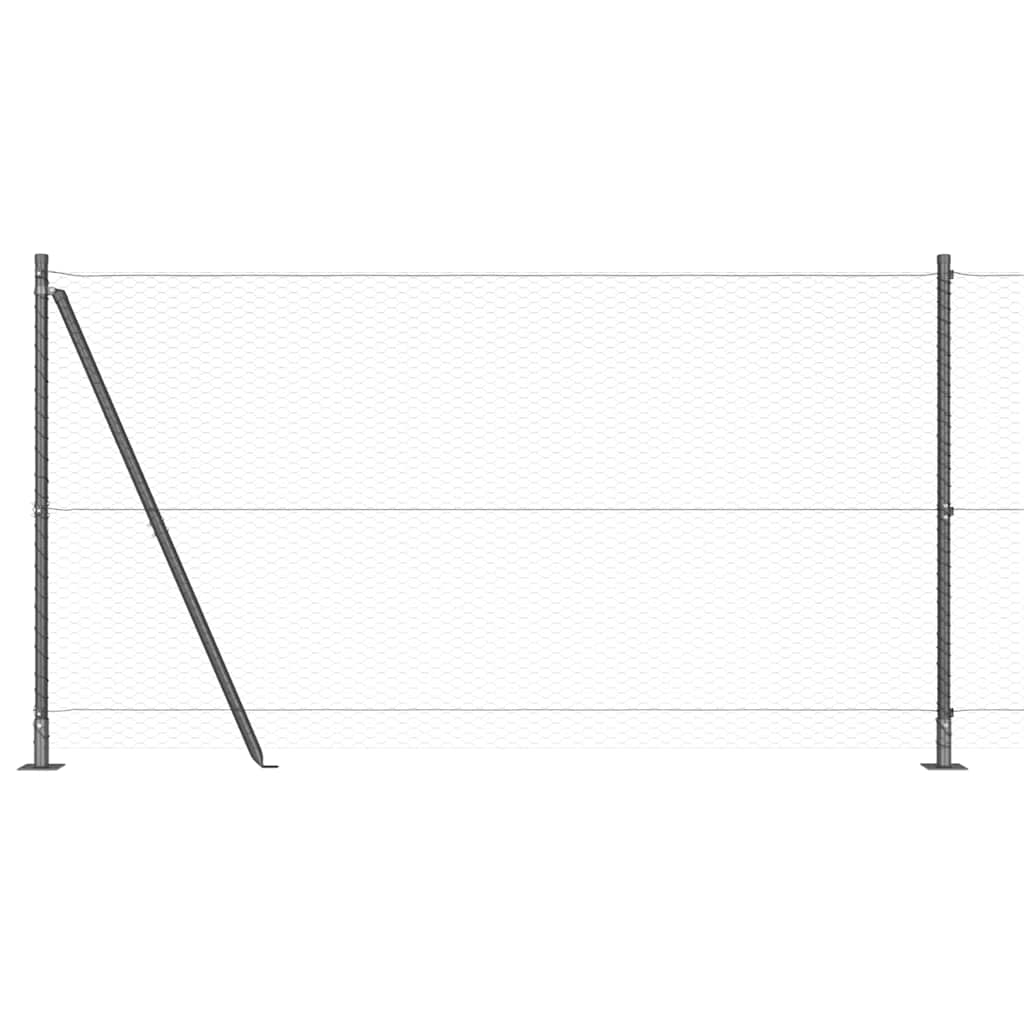vidaXL Zaunpfosten Grau 100 x 1,2 m (25 mm Netz) Stahl und PVC