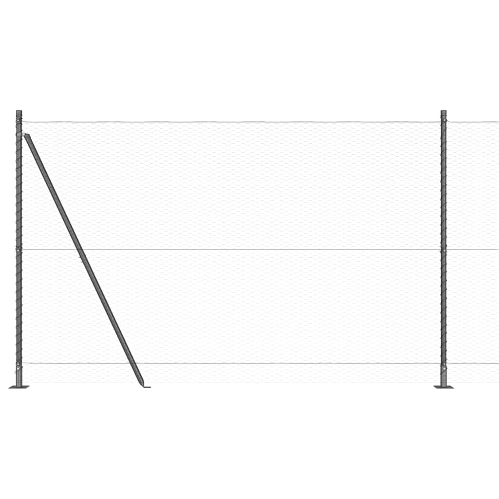 vidaXL Zaunpfosten Grau 100 x 1,6 m (25 mm Maschennetz) Stahl und PVC