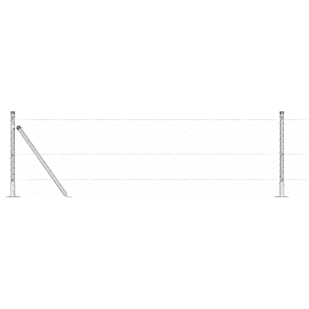 Zaunpfosten Silber 10 x 0,4 m (50 mm Netz) Stahl