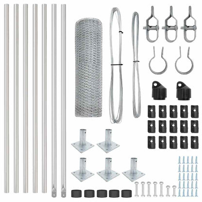 Zaunpfosten Silber 10 x 0,5 m (13 mm Netz) Stahl