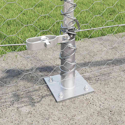 vidaXL Zaunpfosten Silber 10 x 0,5 m (36 mm Mesh) Stahl