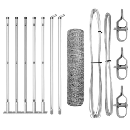 Zaunpfosten Silber 10 x 0,5 m (50 mm Maschen) Stahl