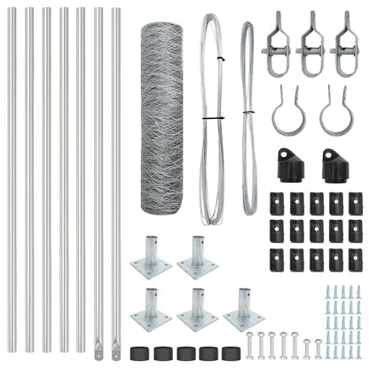 vidaXL Zaunpfosten Silber 10 x 0,6 m (36 mm Netz) Stahl