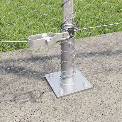 Zaunpfosten Silber 10 x 1 m (25 mm Maschen) Stahl