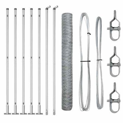 vidaXL Zaunpfosten Silber 10 x 1 m (50 mm Netz) Stahl