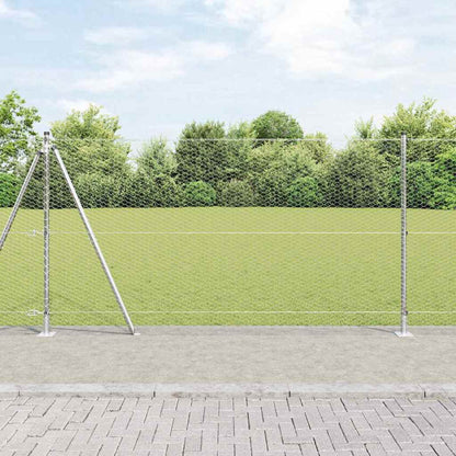 vidaXL Zaunpfosten Silber 10 x 1,2 m (25 mm Maschenweite) Stahl