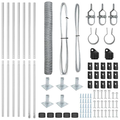 Zaunpfosten Silber 10 x 1,2 m (36 mm Netz) Stahl