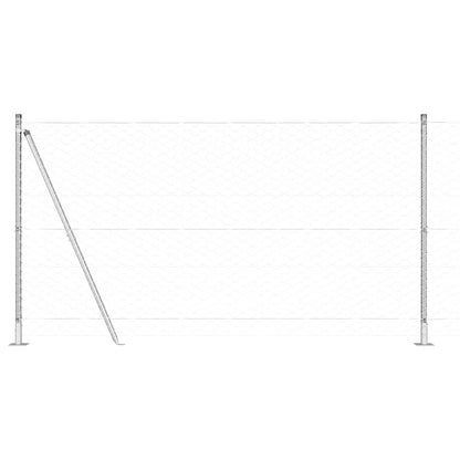 vidaXL Zaunpfosten Silber 10 x 1,2 m (50 mm Maschen) Stahl