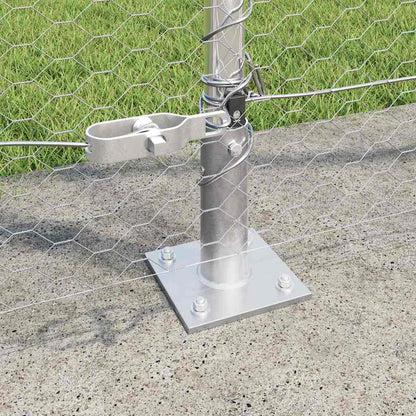 Zaunpfosten Silber 10 x 1,4 m (25 mm Maschen) Stahl