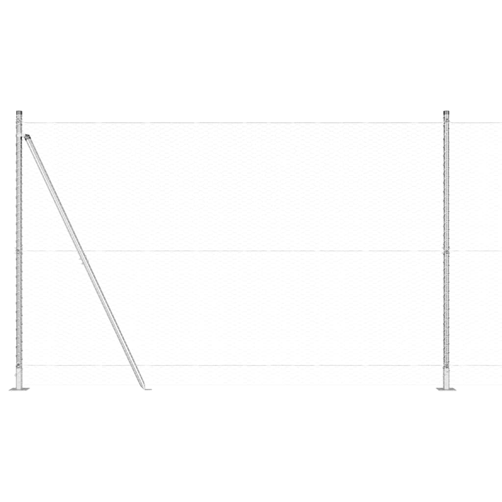 Zaunpfosten Silber 10 x 1,4 m (25 mm Maschen) Stahl