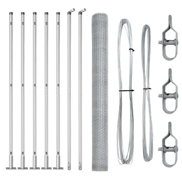 vidaXL Poteau de clôture argenté 10 x 1,5 m (mailles de 25 mm) Acier