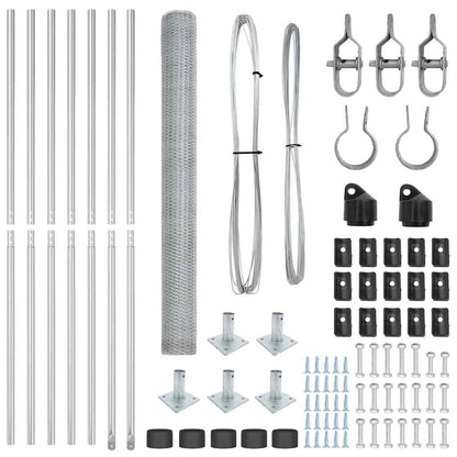 Zaunpfosten Silber 10 x 1,5 m (25 mm Maschen) Stahl