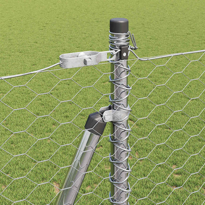 Zaunpfosten Silber 10 x 1,5 m (36 mm Netz) Stahl