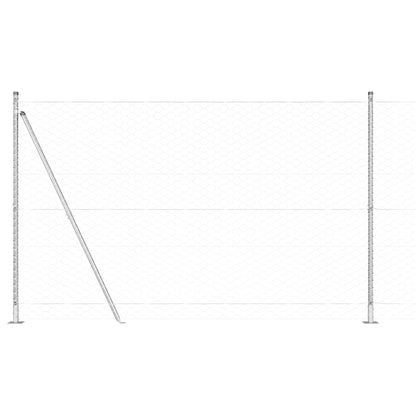 vidaXL Zaunpfosten Silber 10 x 1,5 m (50 mm Maschenweite) Stahl