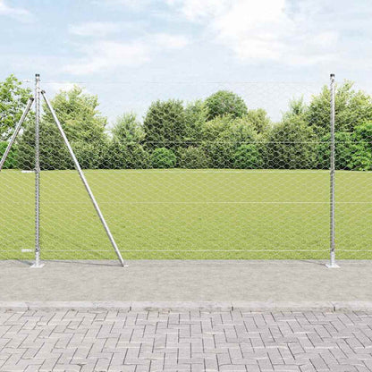 vidaXL Zaunpfosten Silber 10 x 1,6 m (50 mm Maschenweite) Stahl