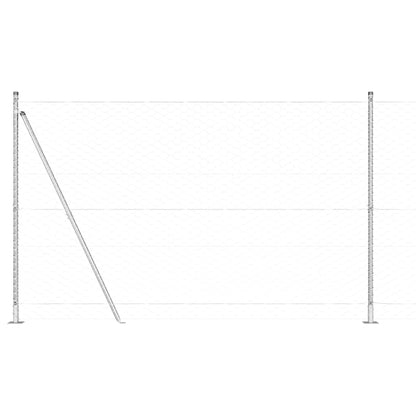 vidaXL Zaunpfosten Silber 10 x 1,6 m (50 mm Maschenweite) Stahl