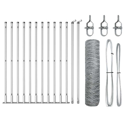 vidaXL Zaunpfosten Silber 25 x 0,4 m (50 mm Mesh) Stahl