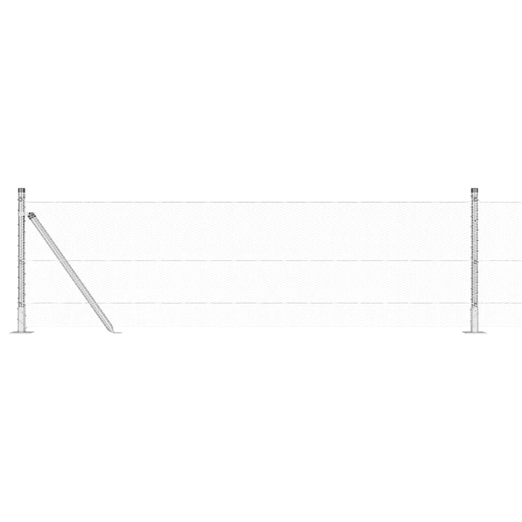vidaXL Zaunpfosten Silber 25 x 0,6 m (13 mm Maschen) Stahl