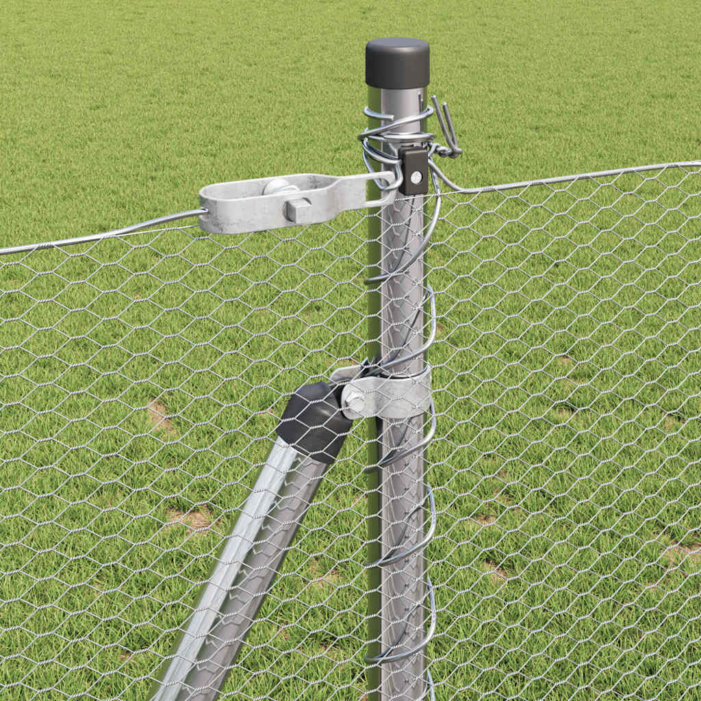 vidaXL Zaunpfosten Silber 25 x 0,8 m (13 mm Mesh) Stahl