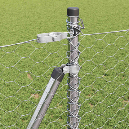 Zaunpfosten Silber 25 x 0,8 m (36 mm Netz) Stahl