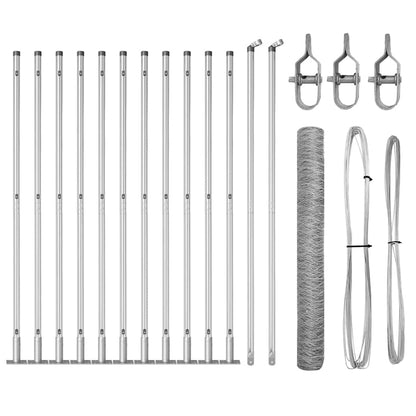 Zaunpfosten Silber 25 x 0,8 m (36 mm Netz) Stahl