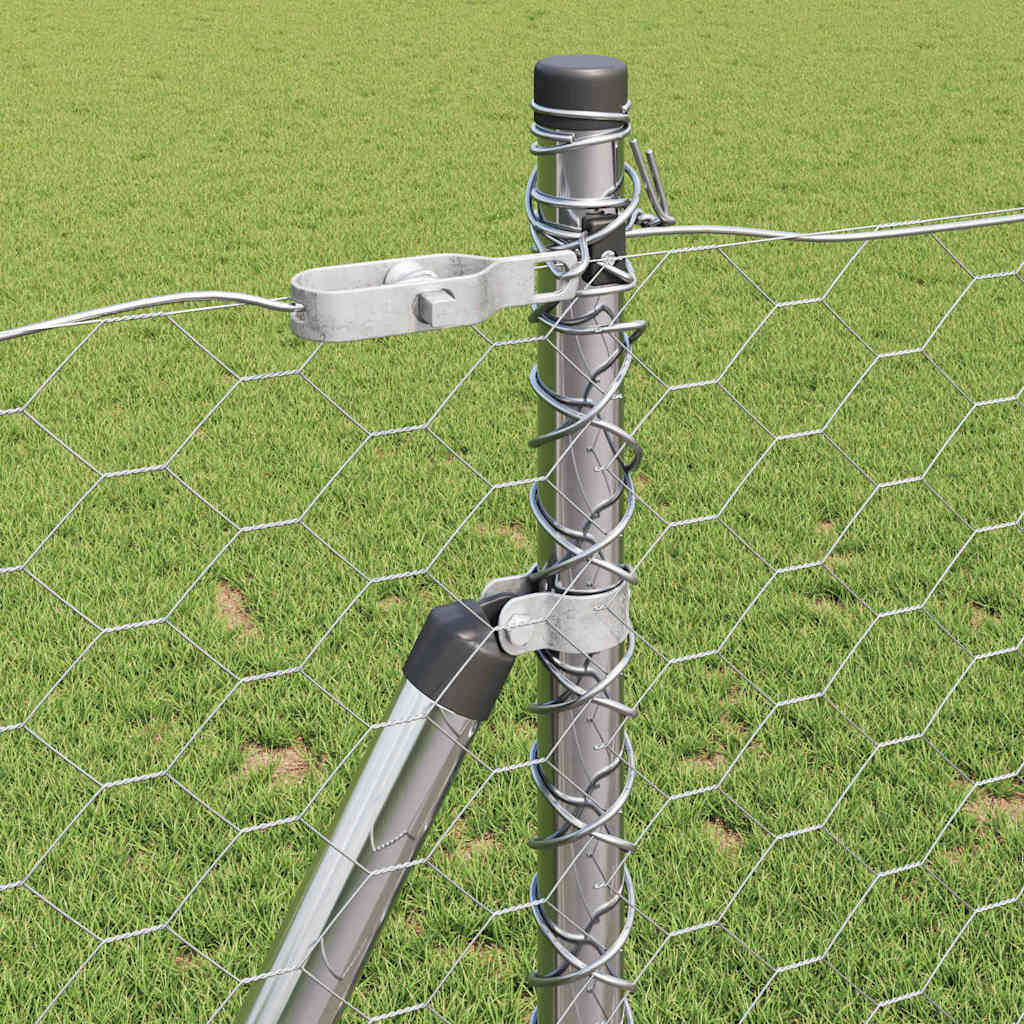 Zaunpfosten Silber 25 x 0,8 m (50 mm Mesh) Stahl