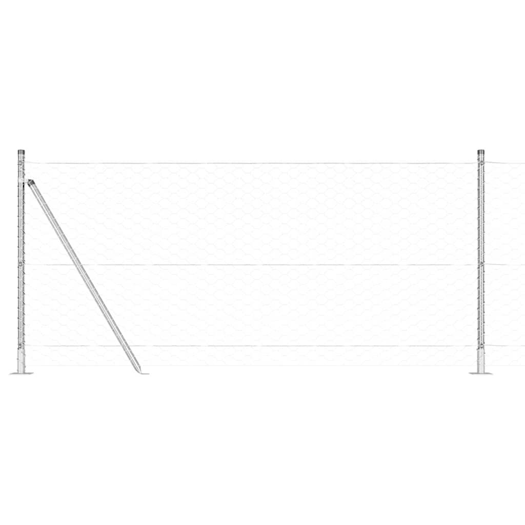 Zaunpfosten Silber 25 x 0,8 m (50 mm Mesh) Stahl