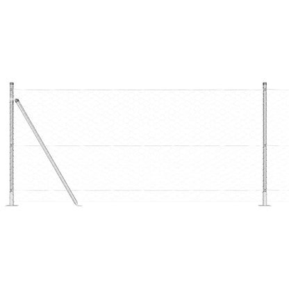 Zaunpfosten Silber 25 x 0,8 m (50 mm Mesh) Stahl